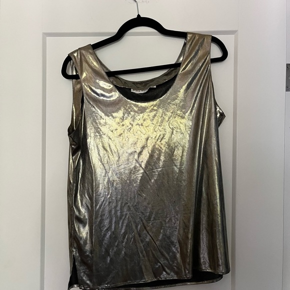 Vintage Regina Porter Gold Lame Tank Top - Picture 3 of 6